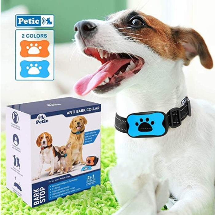 No-Shock Anti-Bark Dog Training Collar – Sound & Vibration Modes, Humane Bark Control for Dogs – Adjustable & Safe